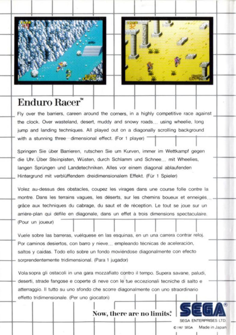 Enduro Racer - Sega Master System (1) video game collectible - Main Image 2