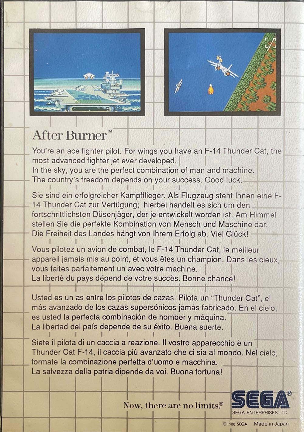 After Burner - Sega Master System (Boite   Notice - 1) video game collectible - Main Image 2