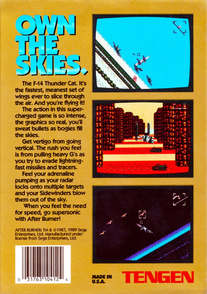 After Burner - Nintendo Entertainment System (NES) (Tengen) video game collectible - Main Image 2