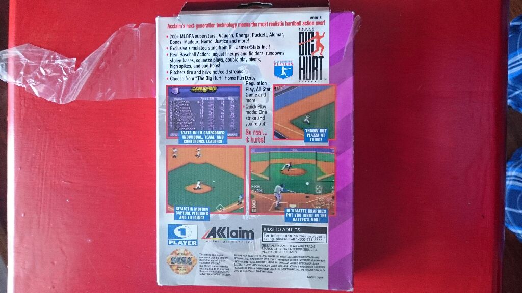 Frank Thomas Big Hurt Baseball - Sega Game Gear video game collectible - Main Image 2