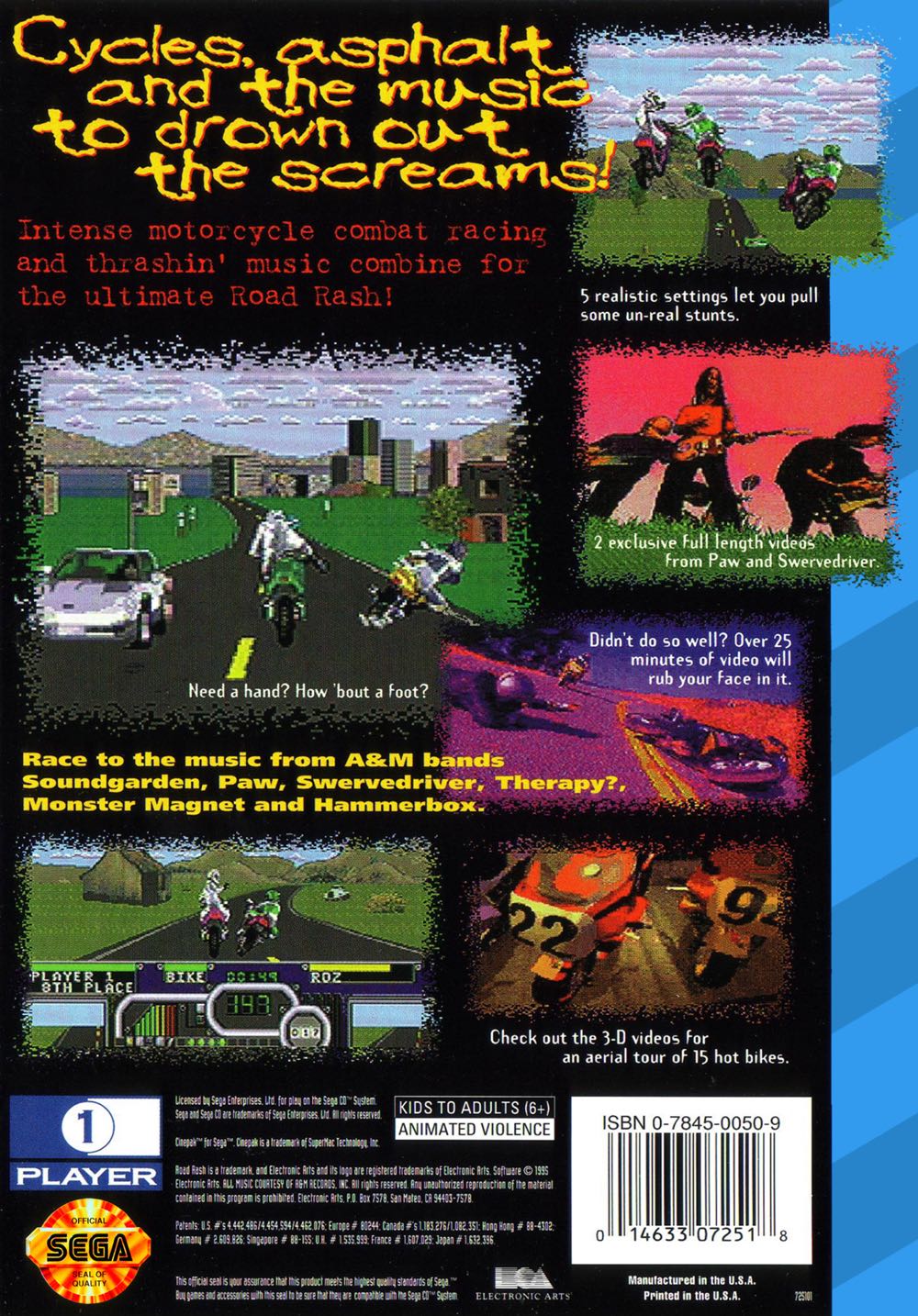 Road Rash - Sega CD (Electronic Arts - 1) video game collectible - Main Image 2