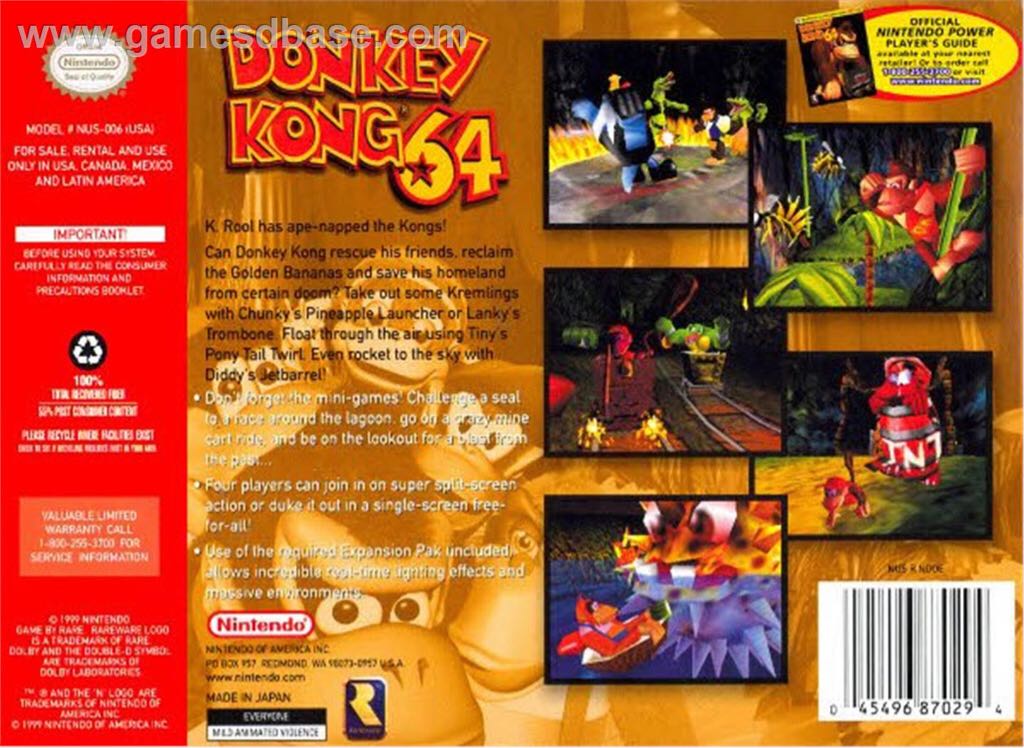 Donkey Kong 64 - Nintendo 64 (N64) (Nintendo - 4) video game collectible - Main Image 2