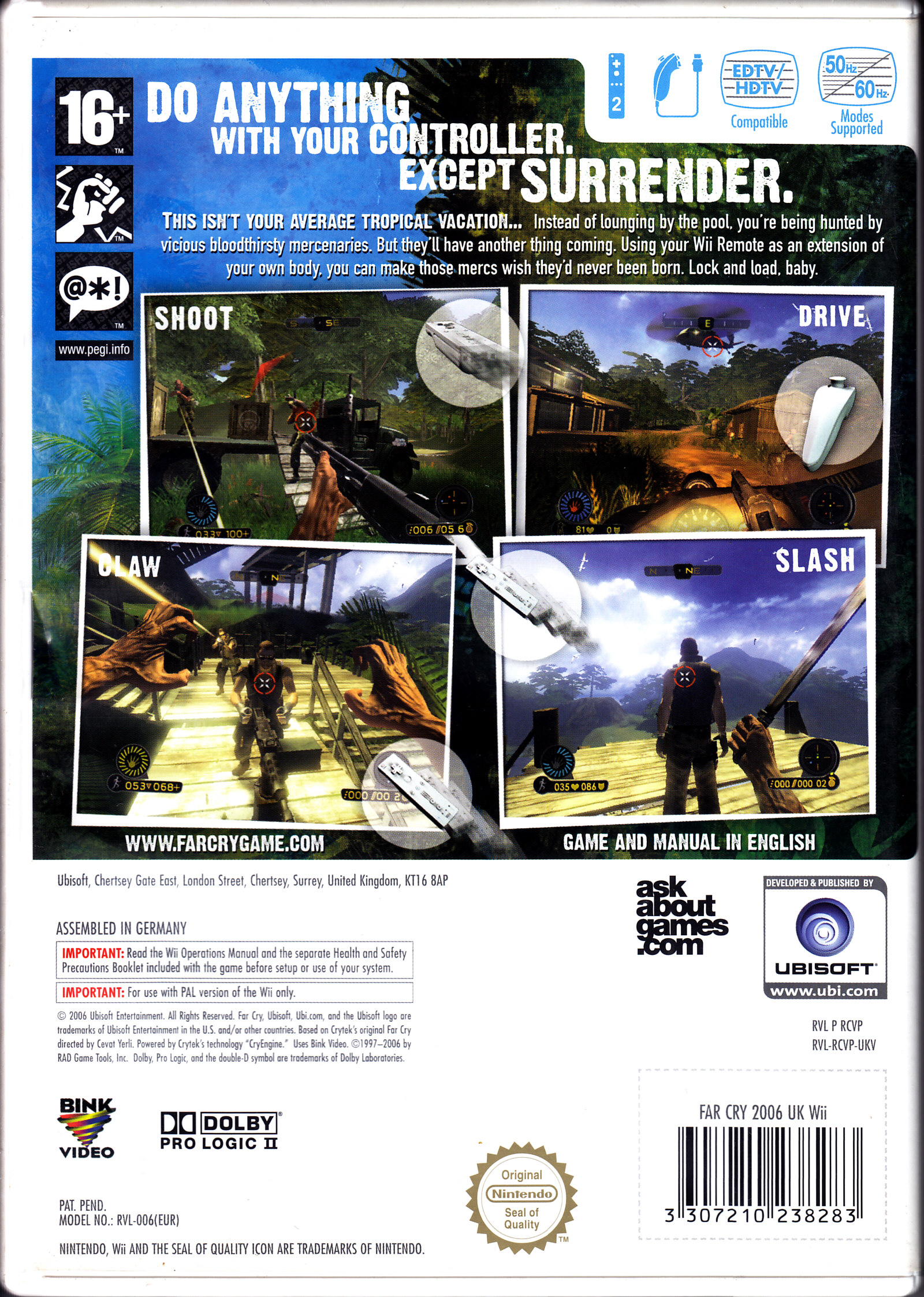 Far Cry Vengeance - Nintendo Wii (Ubi Soft - 1-2) video game collectible [Barcode 3307210238283] - Main Image 2