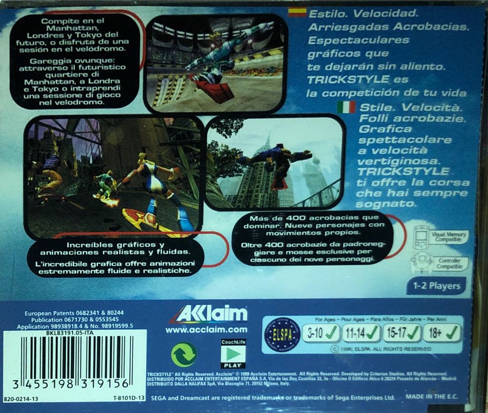 Trick Style - Sega Dreamcast video game collectible [Barcode 3455198319156] - Main Image 2