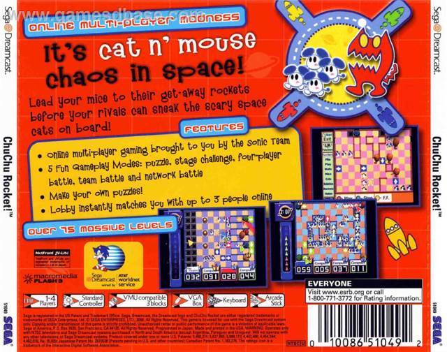 Chu Chu Rocket! - Sega Dreamcast (Sega - 4) video game collectible [Barcode 010086510492] - Main Image 2
