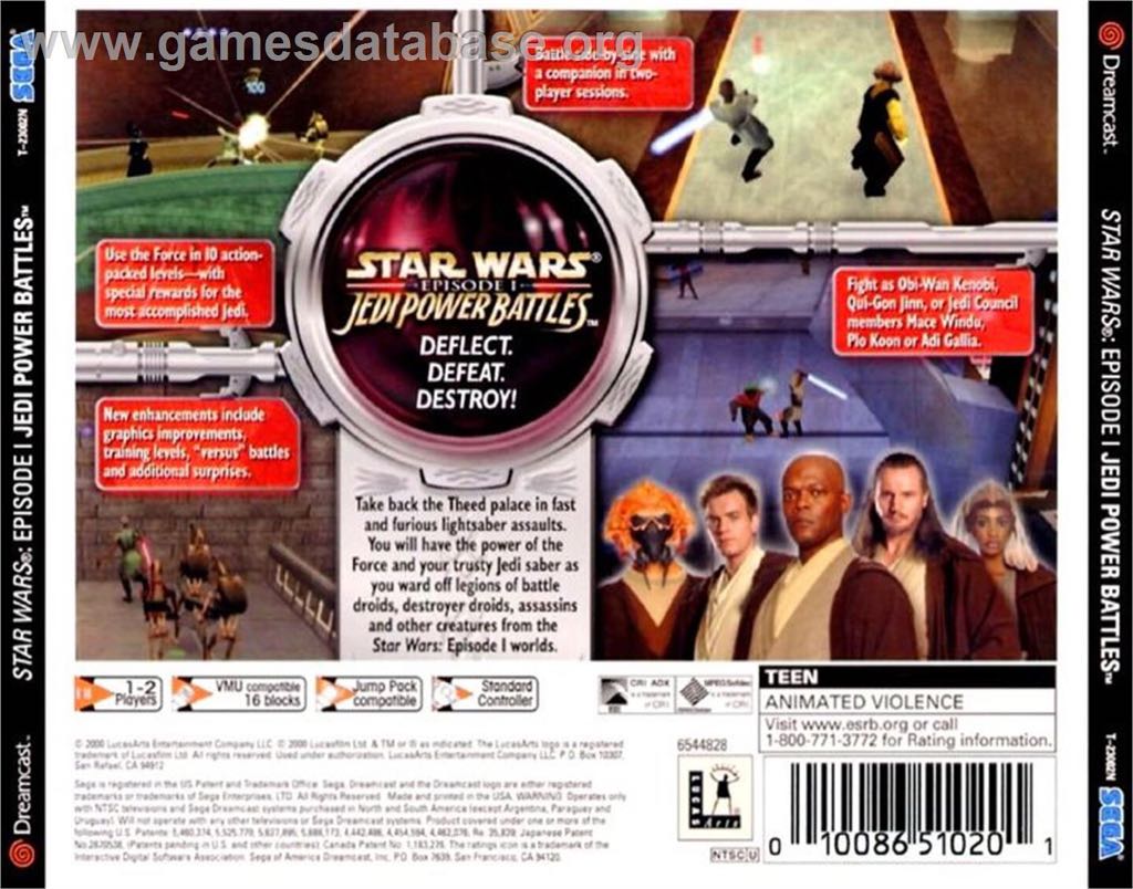 Star Wars Episode I: Jedi Power Battles - Sega Dreamcast (LucasArts - 2) video game collectible [Barcode 023272654481] - Main Image 2