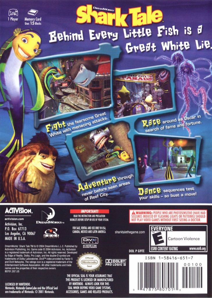 Shark Tale - Nintendo GameCube (Activision/Universal Brand Development - 1) video game collectible - Main Image 2