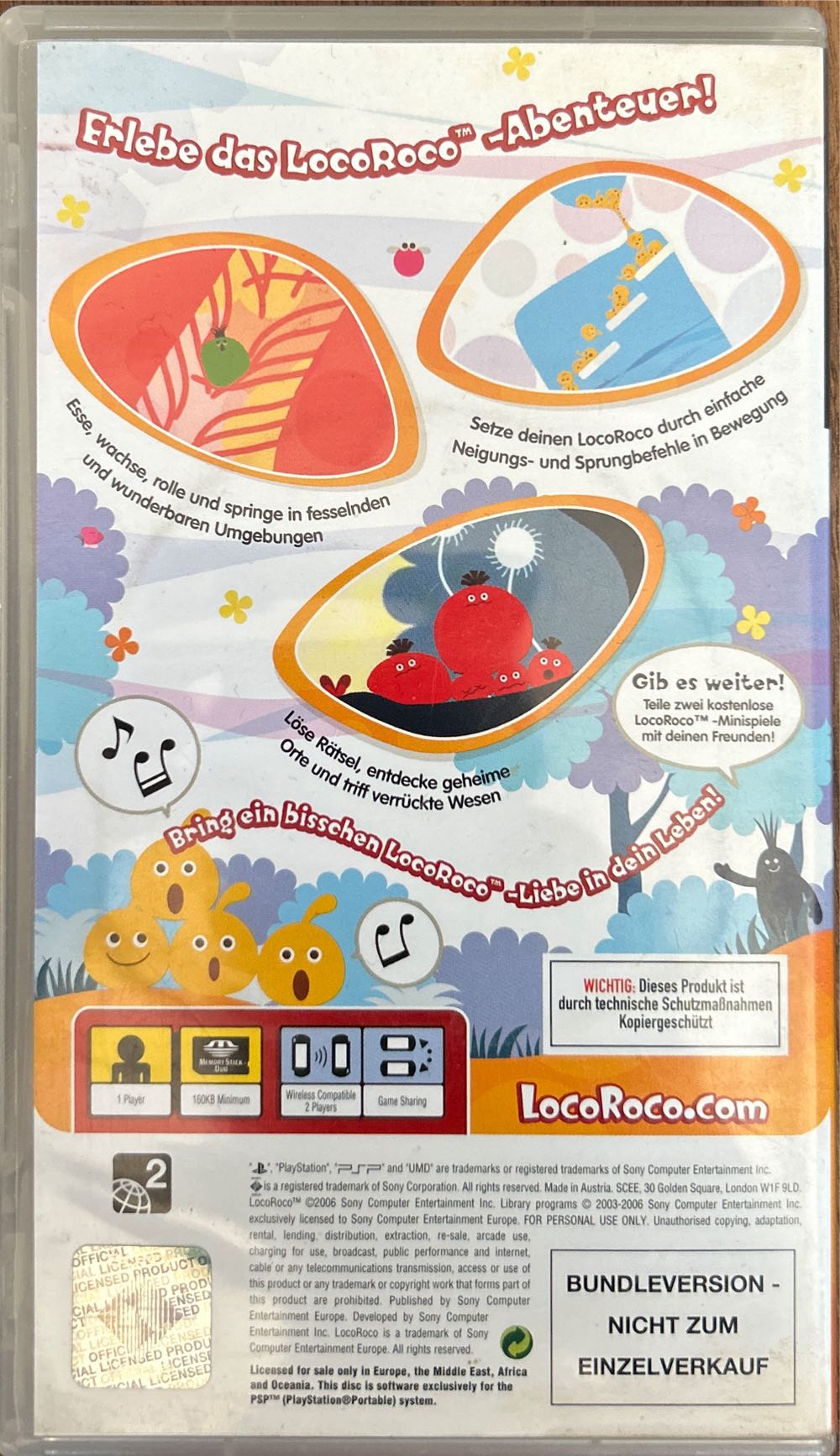 Loco Roco - Sony PlayStation Portable (PSP) (Sony Computer Entertainment America - 1) video game collectible [Barcode 6004416074666] - Main Image 2