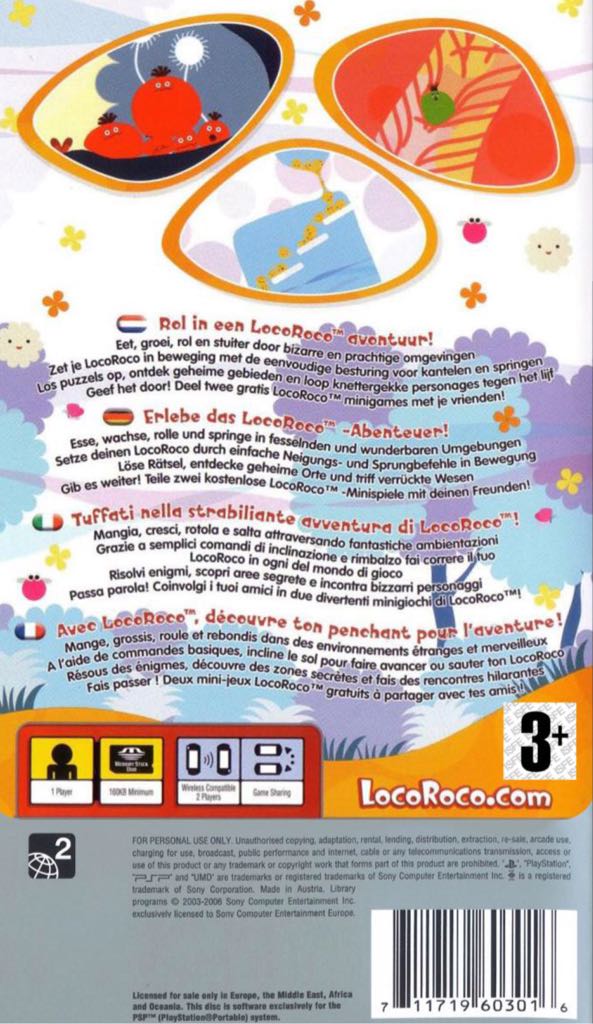 Loco Roco - Sony PlayStation Portable (PSP) (SCEA) video game collectible [Barcode 711719126775] - Main Image 2
