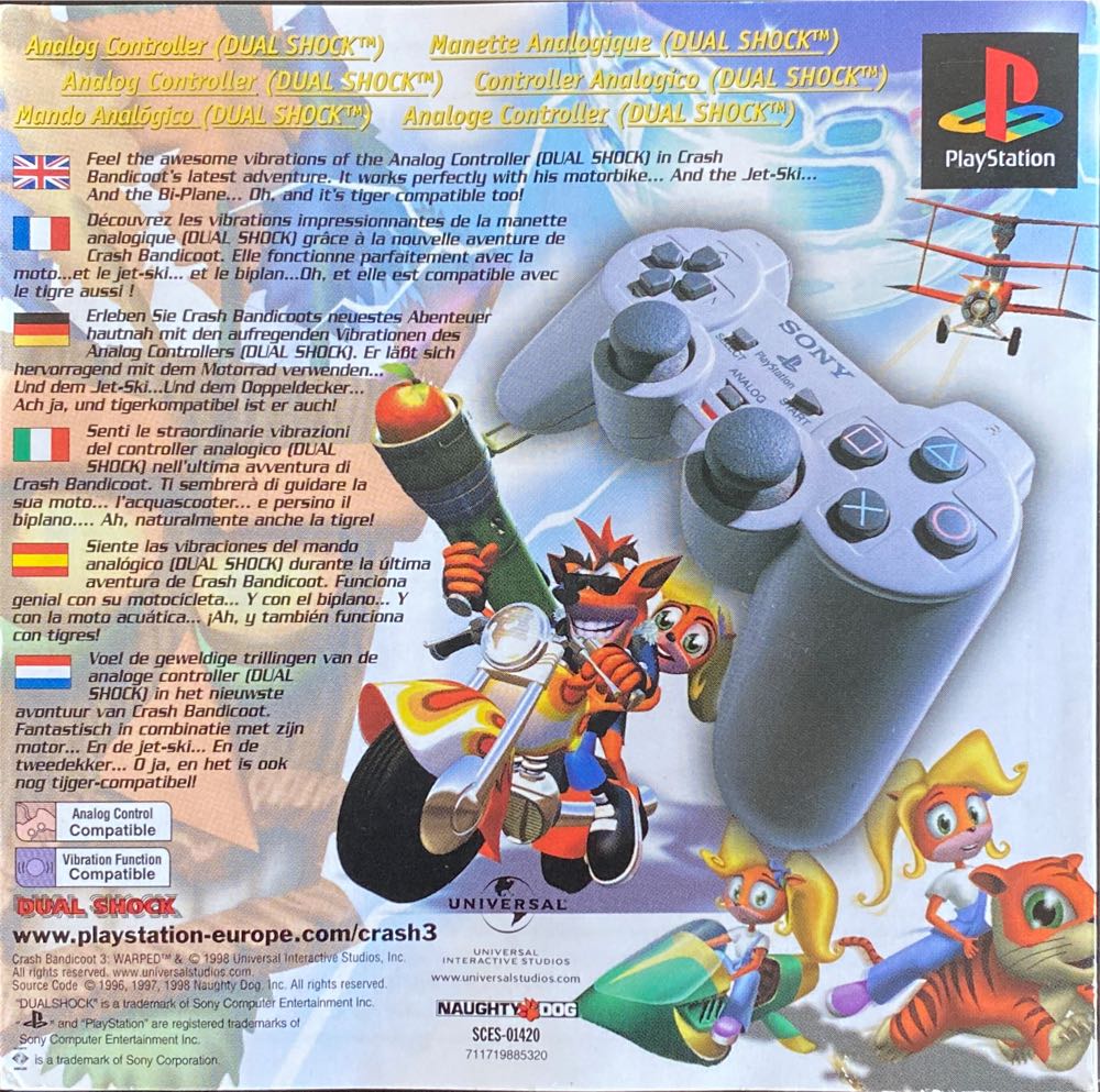 Crash Bandicoot 3 Warped (Platinum Edition) - Sony PlayStation (Sony - 1) video game collectible [Barcode 711719885320] - Main Image 3