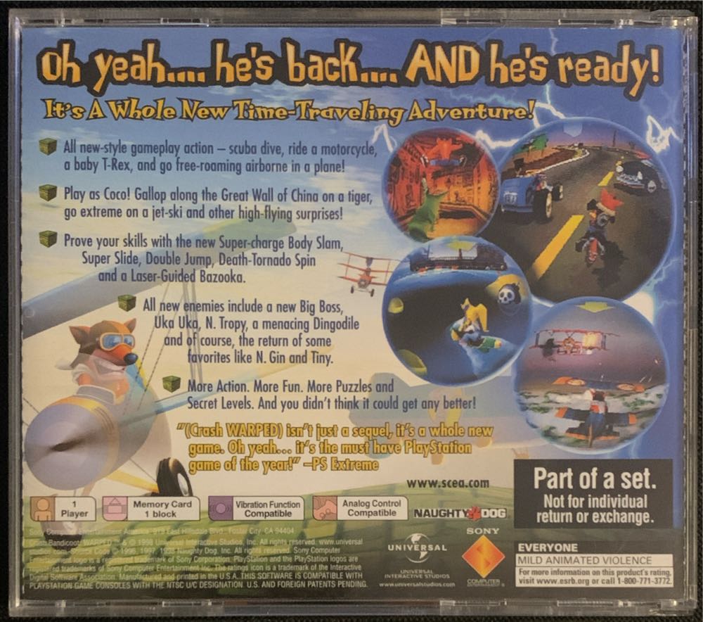 Crash Bandicoot: Warped Collectors’ Edition - Sony PlayStation (Sony Computer Entertainment - 1) video game collectible - Main Image 2