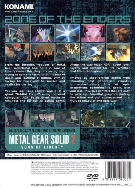 ZONE OF THE ENDERS - Sony PlayStation 2 (PS2) (Konami - 1) video game collectible - Main Image 2