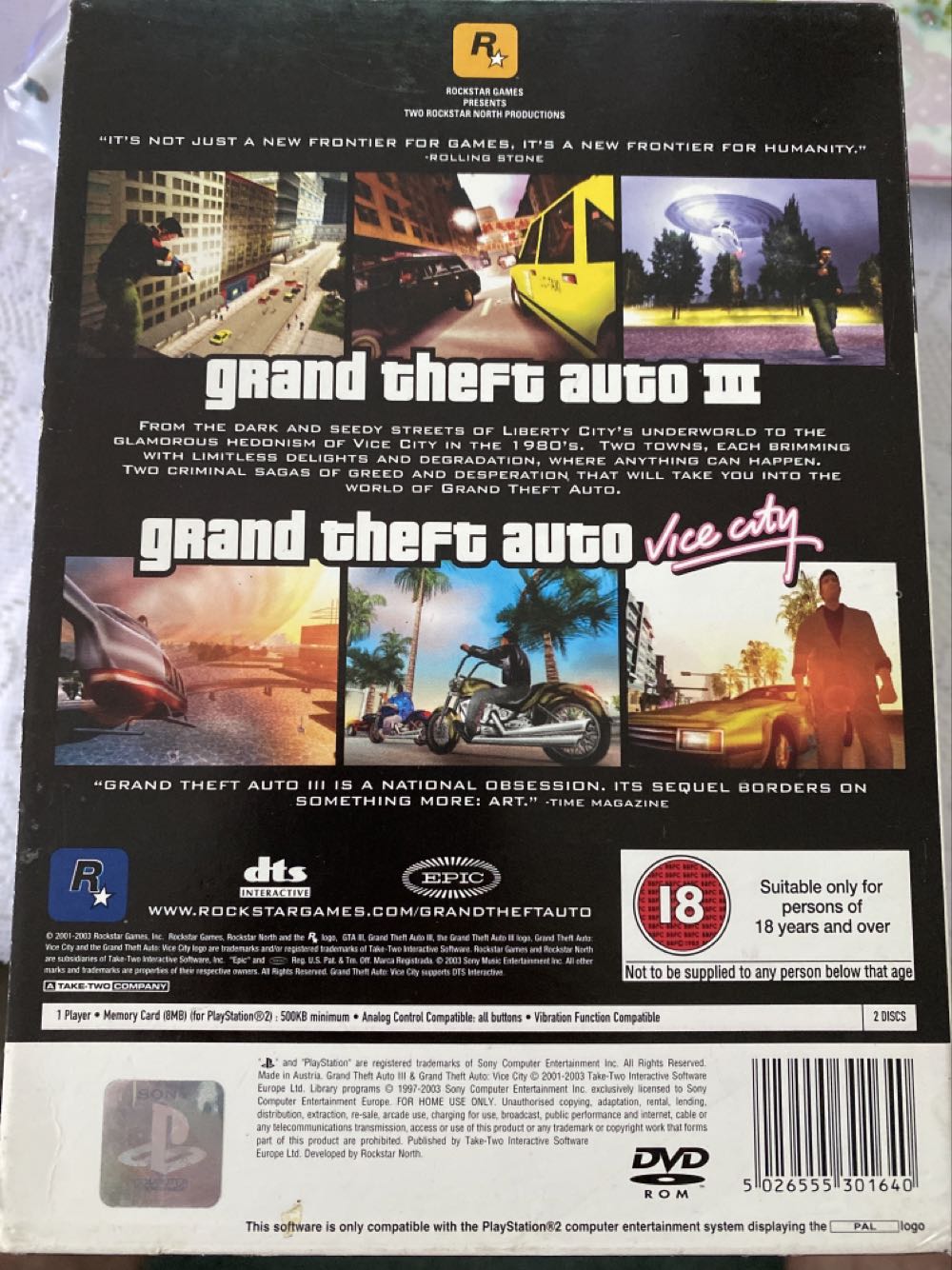 Grand Theft Auto Double Pack - Sony PlayStation 2 (PS2) (Rockstar Games - 1) video game collectible [Barcode 5026555301640] - Main Image 3