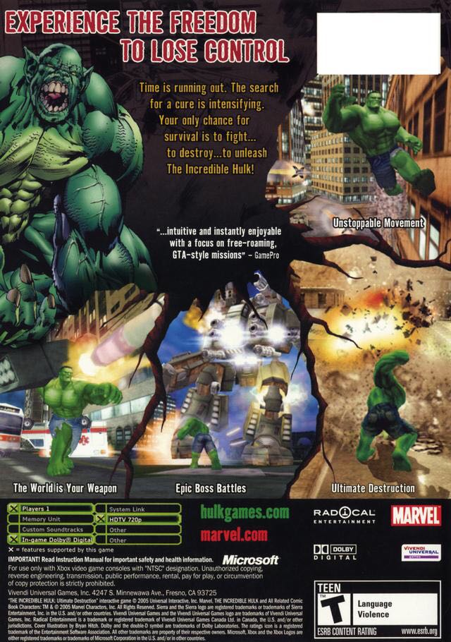 The Incredible Hulk: Ultimate Destruction - Sony PlayStation 2 (PS2) (Sierra) video game collectible - Main Image 2