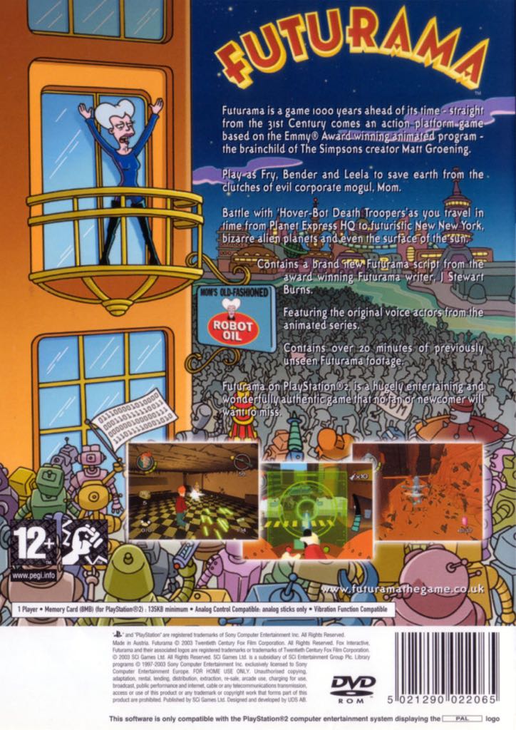 Futurama - Sony PlayStation 2 (PS2) (Vivendi Games - 1) video game collectible [Barcode 5021290021471] - Main Image 2