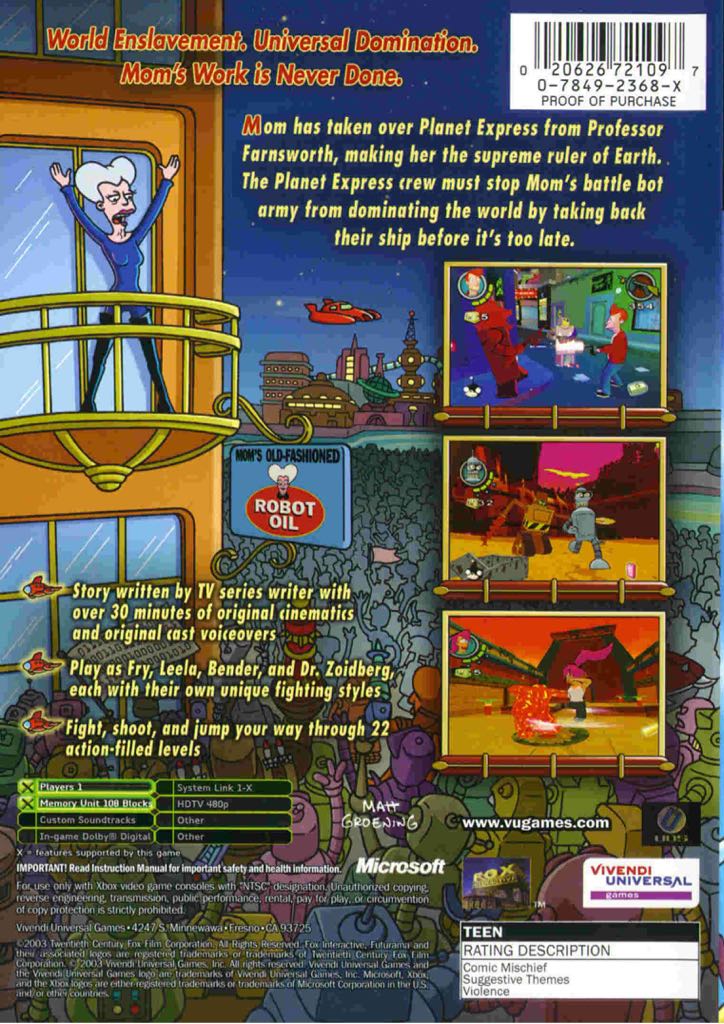 Futurama - Microsoft Xbox (SCi Games - 1) video game collectible [Barcode 5021290021570] - Main Image 2