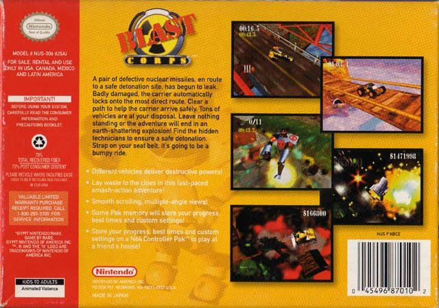 Blast Corps - Nintendo 64 (N64) video game collectible - Main Image 2
