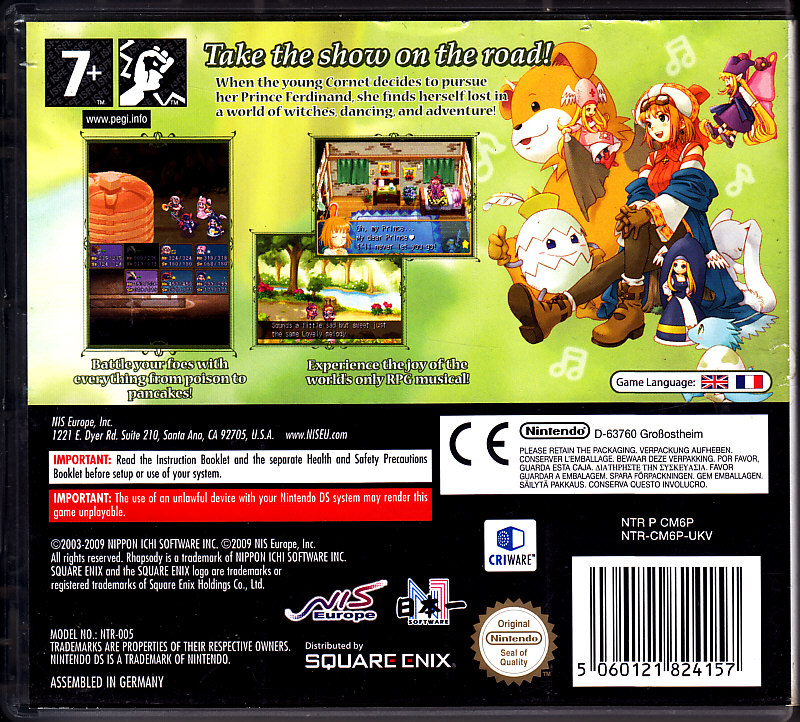 Rhapsody: A Musical Adventure - Nintendo DS (NIS Europe - 1) video game collectible [Barcode 5060121824157] - Main Image 2