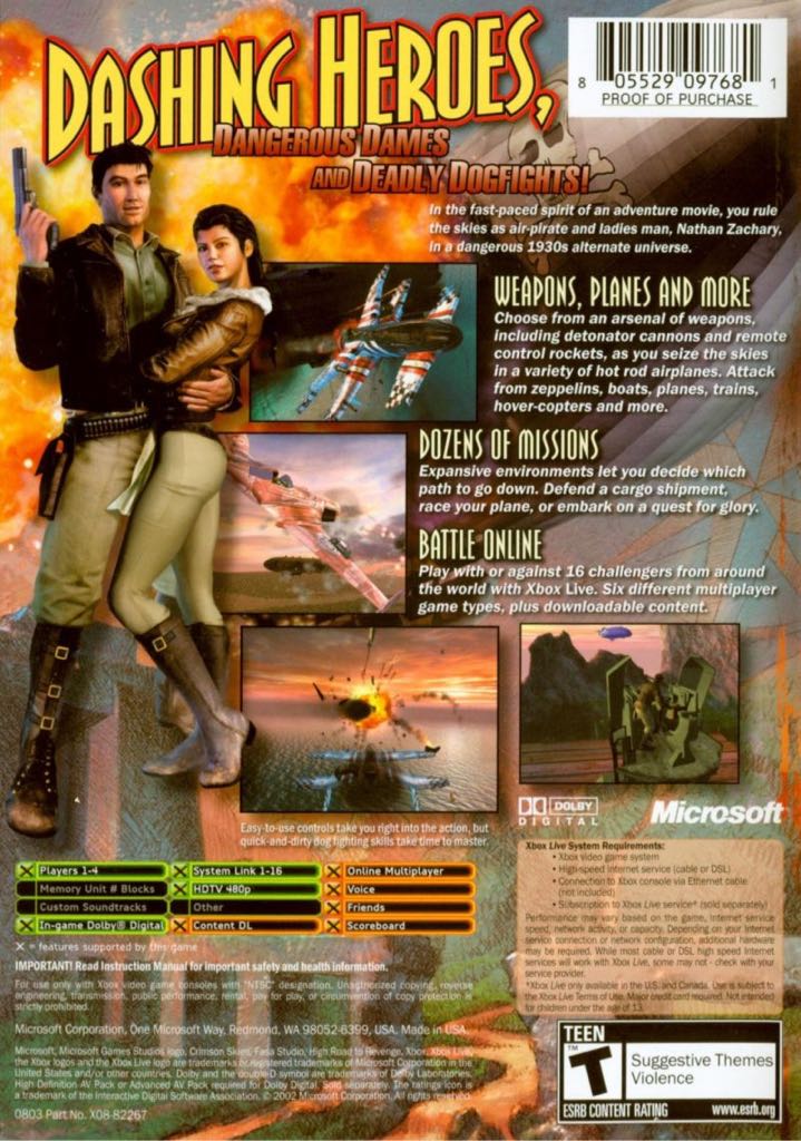 Crimson Skies - Microsoft Xbox video game collectible - Main Image 2
