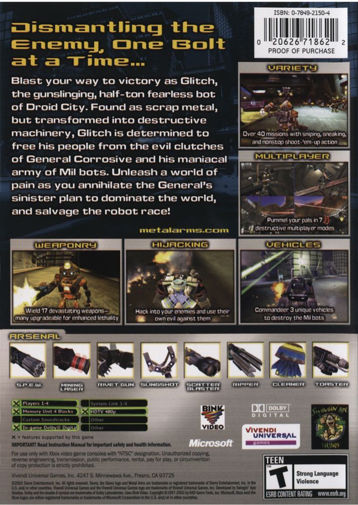 Metal Arms: Glitch In the System - Microsoft Xbox (Sierra - 1) video game collectible [Barcode 3348542182134] - Main Image 2