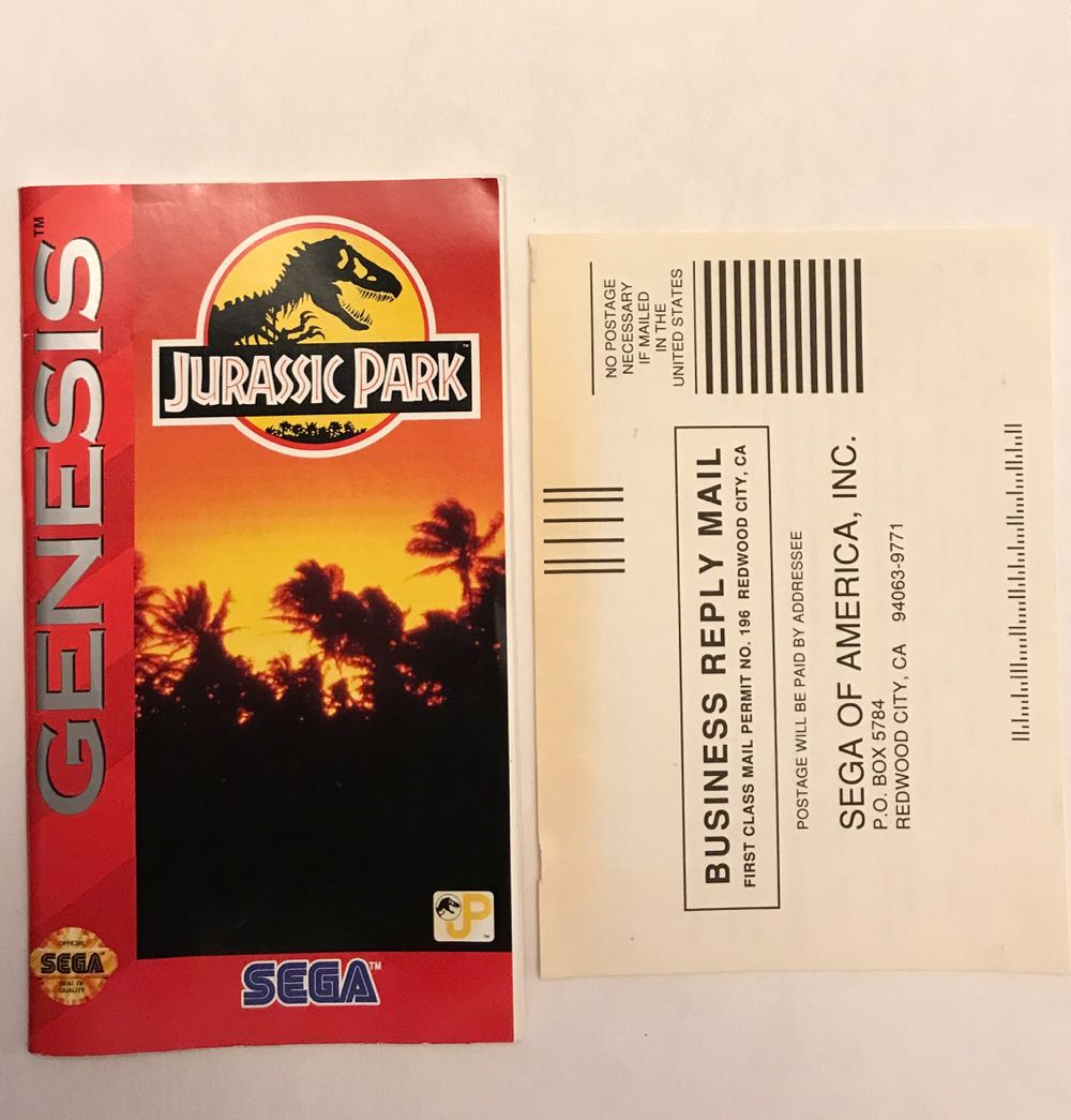 Jurassic Park - Sega Genesis (Mega Drive) (Sega - 1) video game collectible [Barcode 010086010565] - Main Image 4