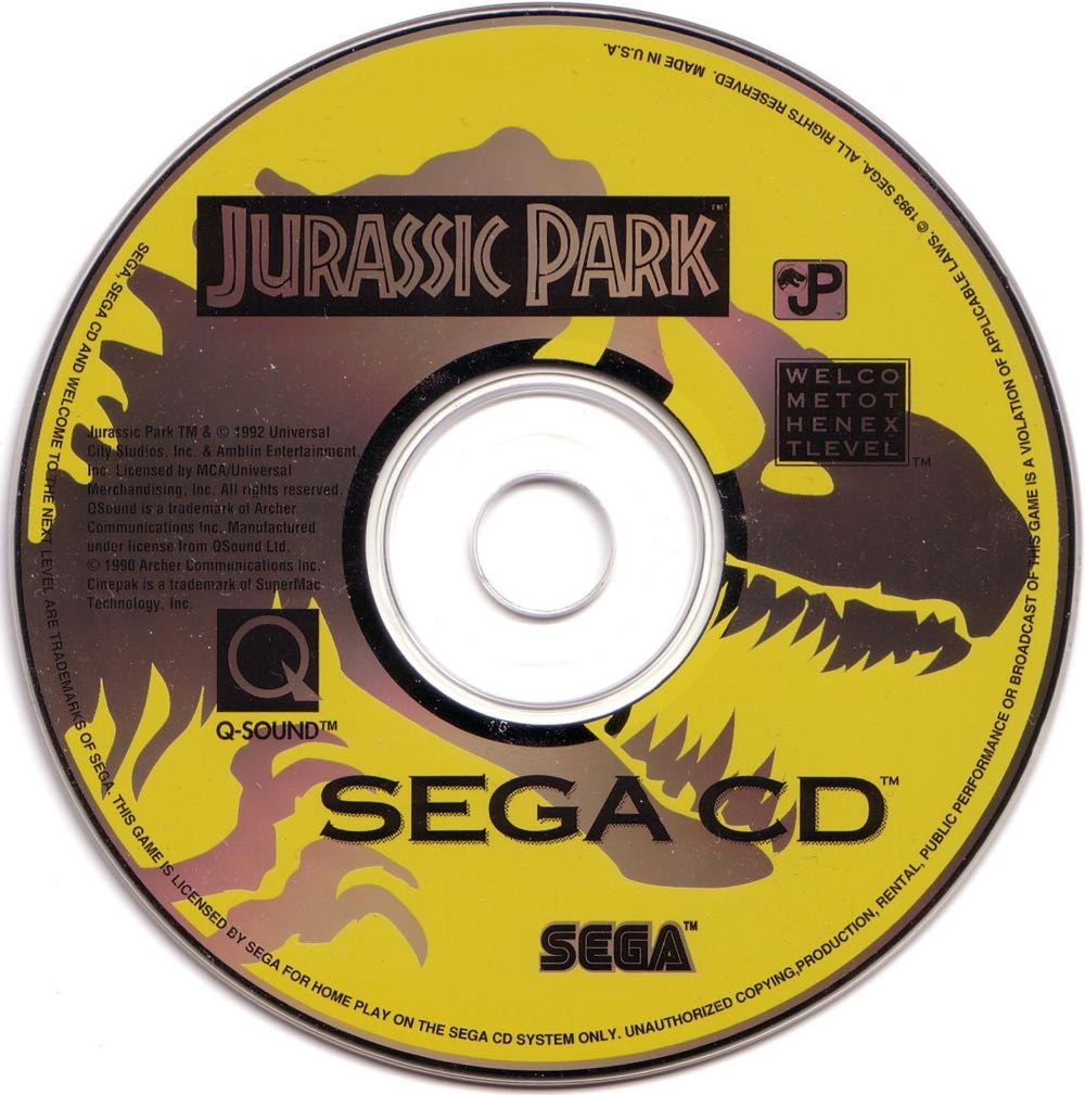 Jurassic Park - Sega CD (Sega - 1) video game collectible [Barcode 010086044119] - Main Image 3