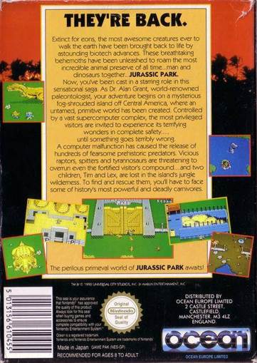 Jurassic Park - Nintendo Entertainment System (NES) (Ocean - 1) video game collectible [Barcode 5013156610455] - Main Image 2