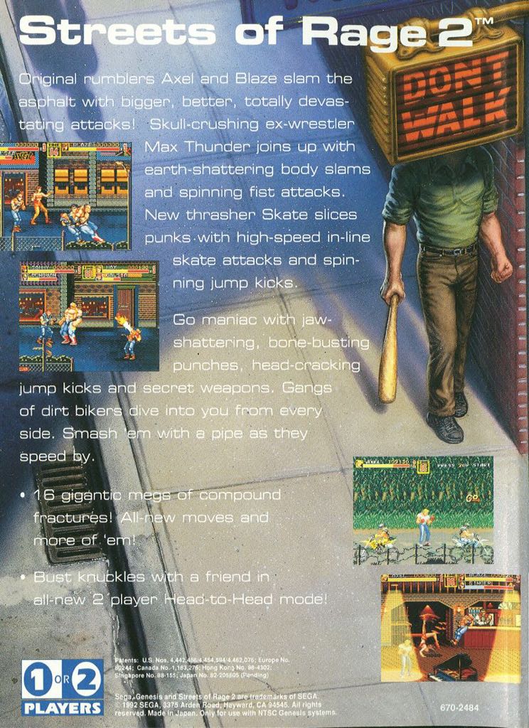 Streets of Rage 2 - Sega Genesis (Mega Drive) (2) video game collectible - Main Image 2