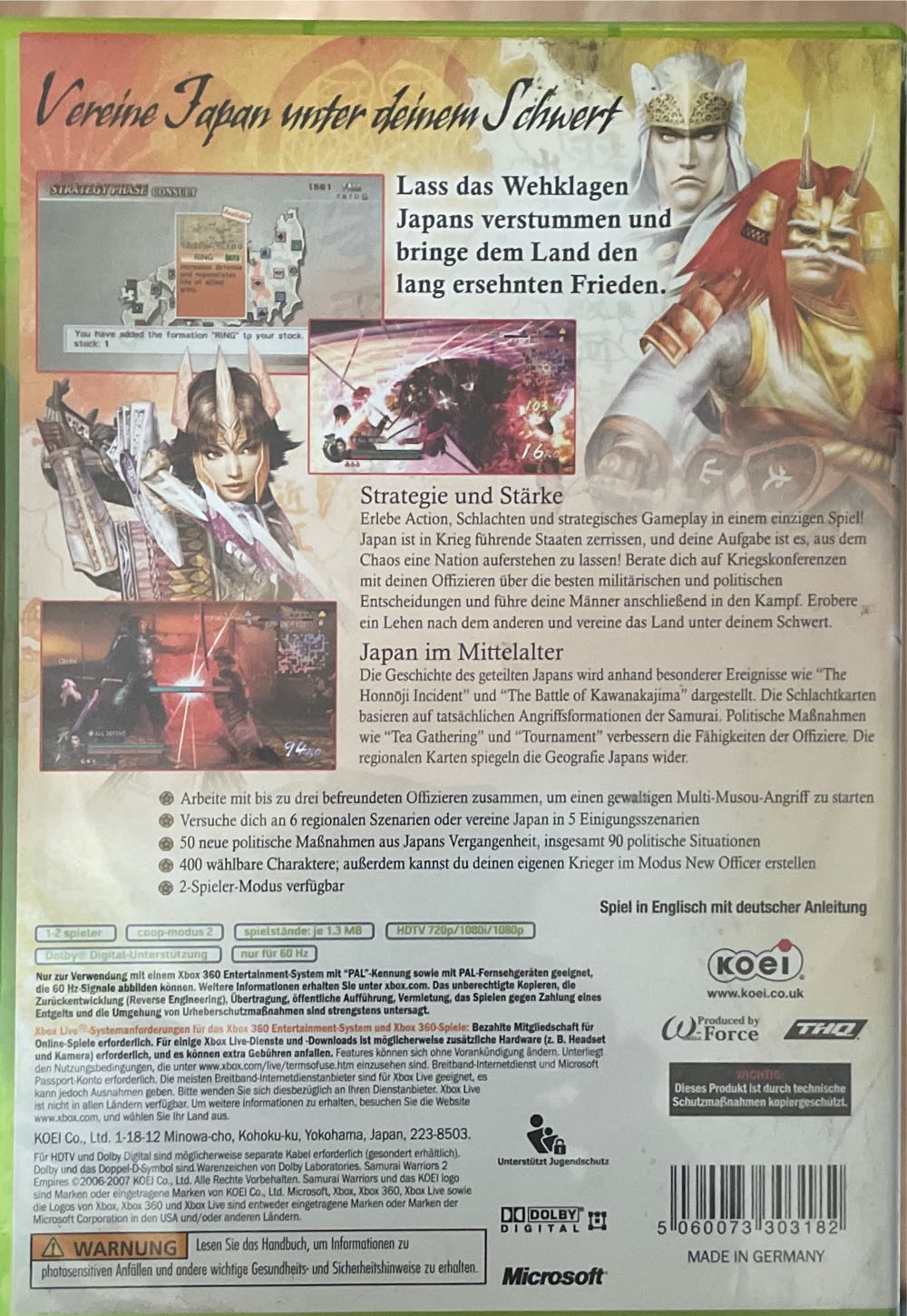 Samurai Warriors - Microsoft Xbox 360 video game collectible [Barcode 5060073303182] - Main Image 2