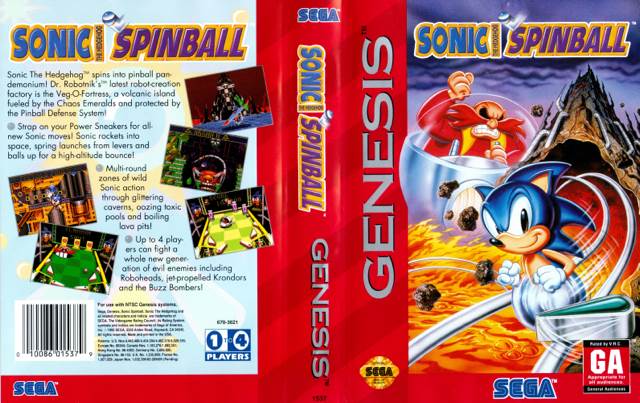 Sonic Spinball - Sega Genesis (Mega Drive) (Sega - 1) video game collectible [Barcode 010086015379] - Main Image 2
