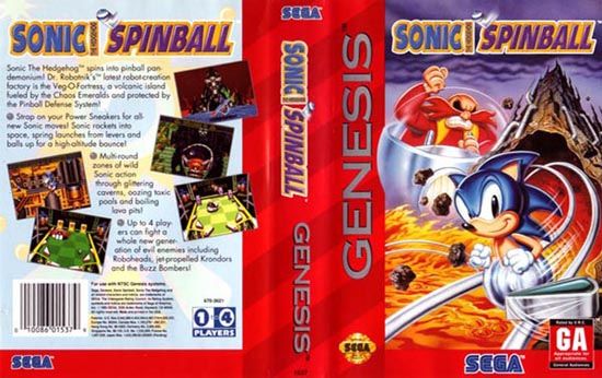 Sonic Spinball - Sega Genesis (Mega Drive) (Sega - 2) video game collectible [Barcode 096427011484] - Main Image 2