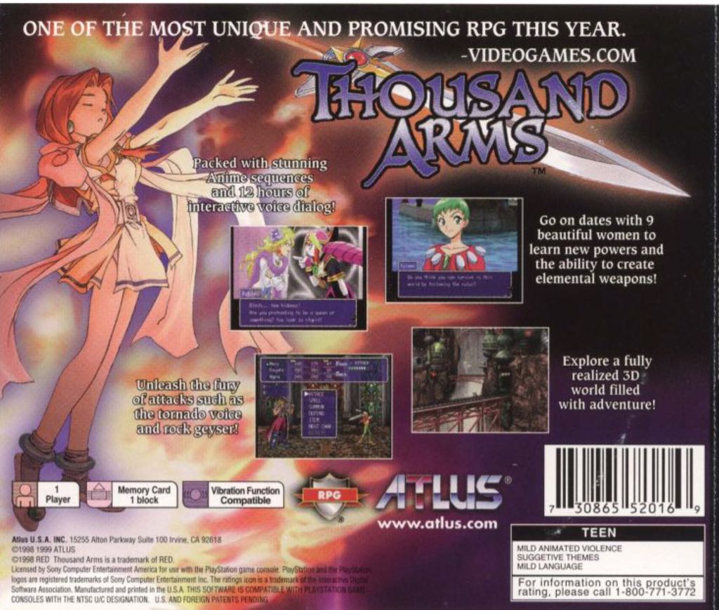Thousand Arms - Sony PlayStation (Atlus) video game collectible - Main Image 2