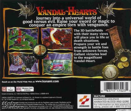 Vandal Hearts - Sony PlayStation (Konami - 1) video game collectible [Barcode 083717170235] - Main Image 2
