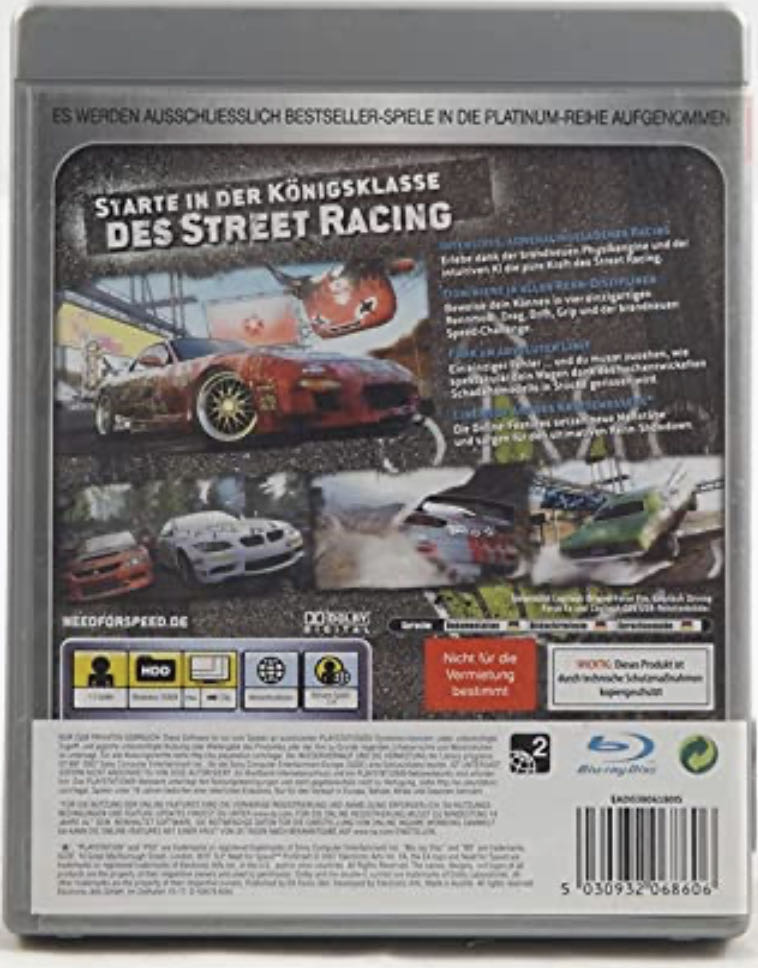 Need for Speed Pro Street - Platinum - Sony PlayStation 3 (PS3) video game collectible [Barcode 5030932068606] - Main Image 2