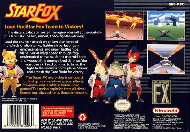 Star Fox - Nintendo Super Nintendo Entertainment System (SNES) video game collectible - Main Image 2
