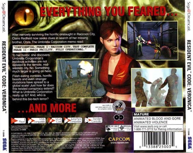 Resident Evil Code Veronica X - Microsoft Xbox Live (Capcom) video game collectible - Main Image 2