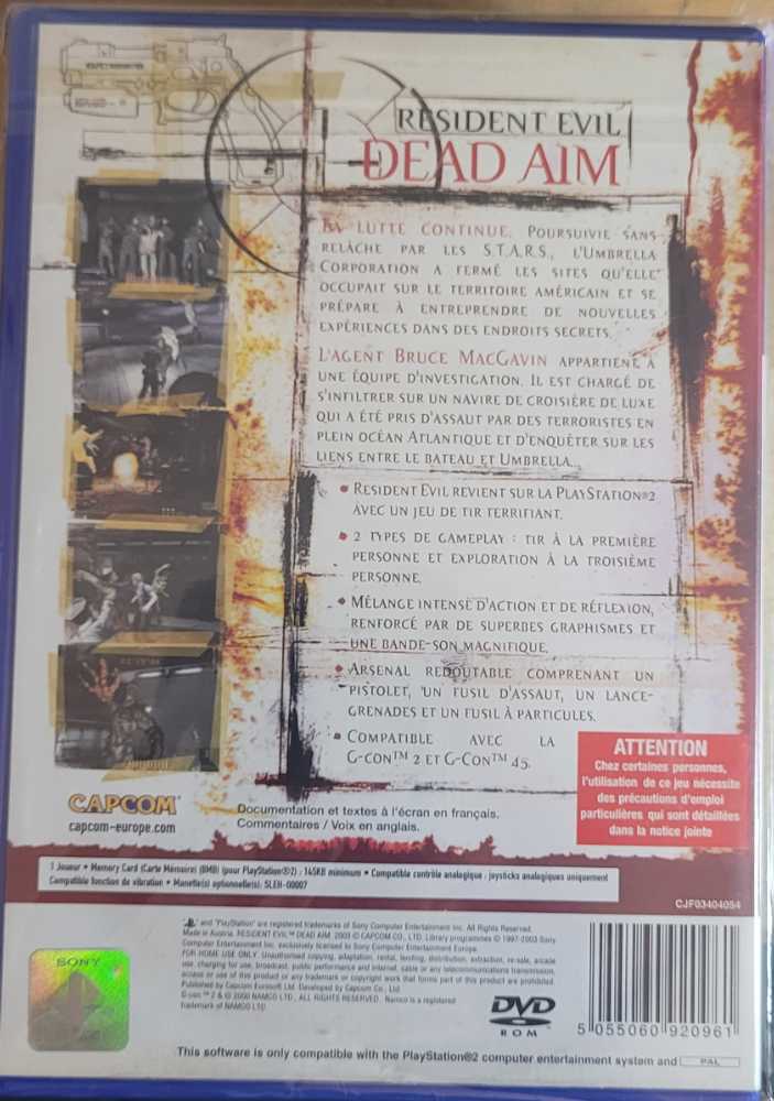 Resident evil : dead aim - Sony PlayStation 2 (PS2) (Capcom) video game collectible [Barcode 5055060920961] - Main Image 2