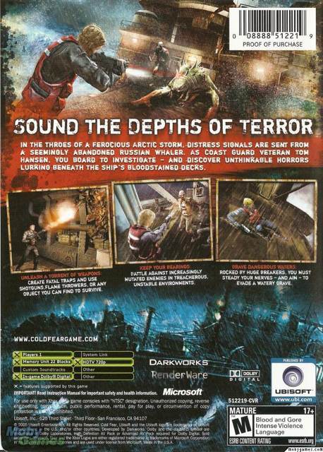 Cold Fear - Microsoft Xbox (Ubisoft - 1) video game collectible [Barcode 008888512219] - Main Image 2