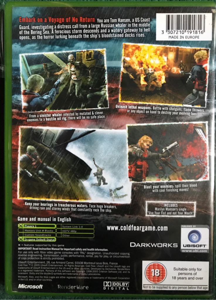 Cold Fear - Microsoft Xbox (Ubisoft - 1) video game collectible [Barcode 3307210191816] - Main Image 2