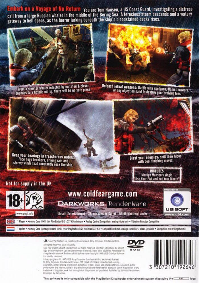 Cold Fear - Sony PlayStation 2 (PS2) (Ubisoft - 1) video game collectible [Barcode 3307210192646] - Main Image 2