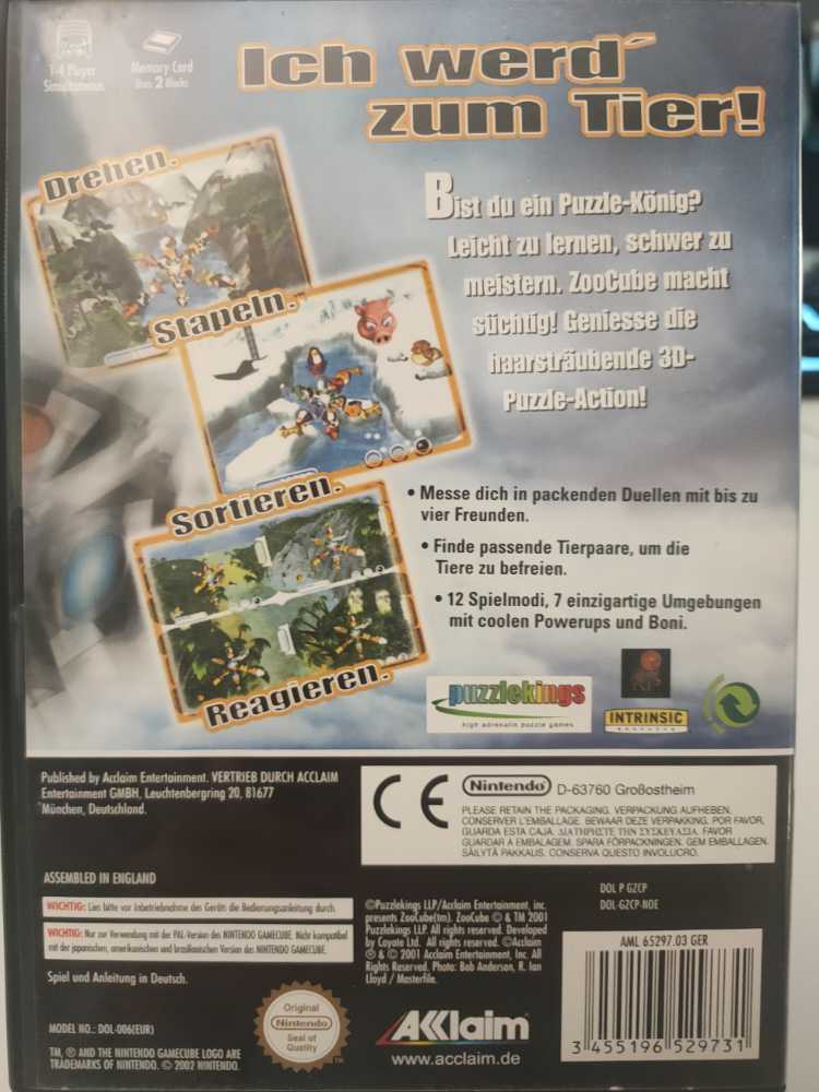 Zoo Cube - Nintendo GameCube (Acclaim Entertainment - 1-4) video game collectible [Barcode 3455196529731] - Main Image 2