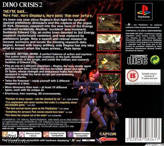 Dino Crisis 2 - Sony PlayStation (Virgin Interactive Entertainment - 1) video game collectible [Barcode 5028587083617] - Main Image 2