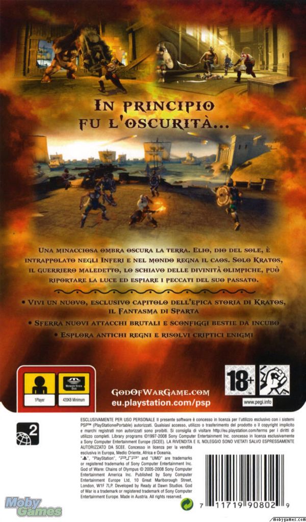 God of War  Chains of Olympus - Sony PlayStation Portable (PSP) (Sony Computer Entertainment - 1) video game collectible [Barcode 711719750352] - Main Image 2