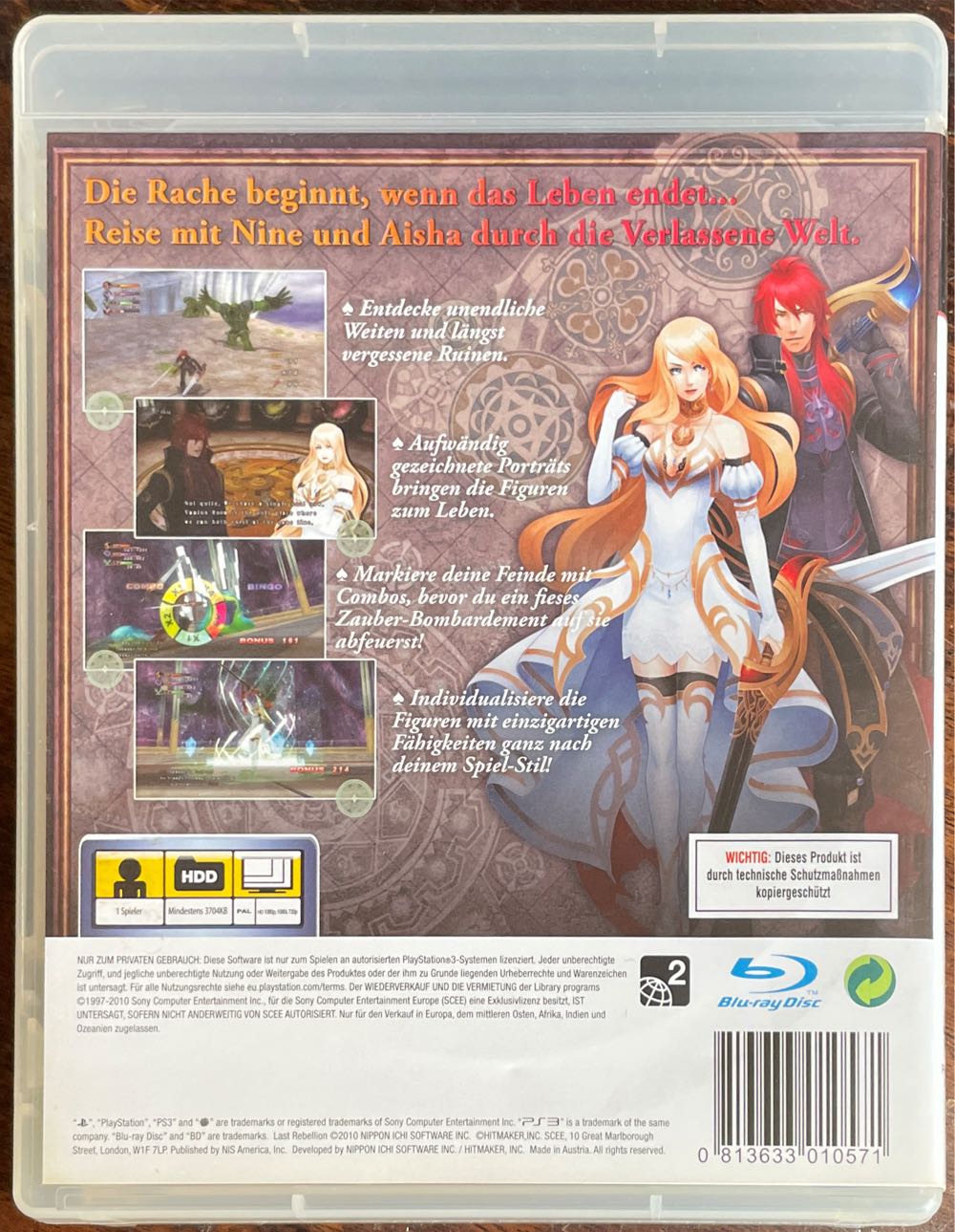 Last Rebellion - Sony PlayStation 3 (PS3) (NIS America) video game collectible [Barcode 813633010571] - Main Image 2