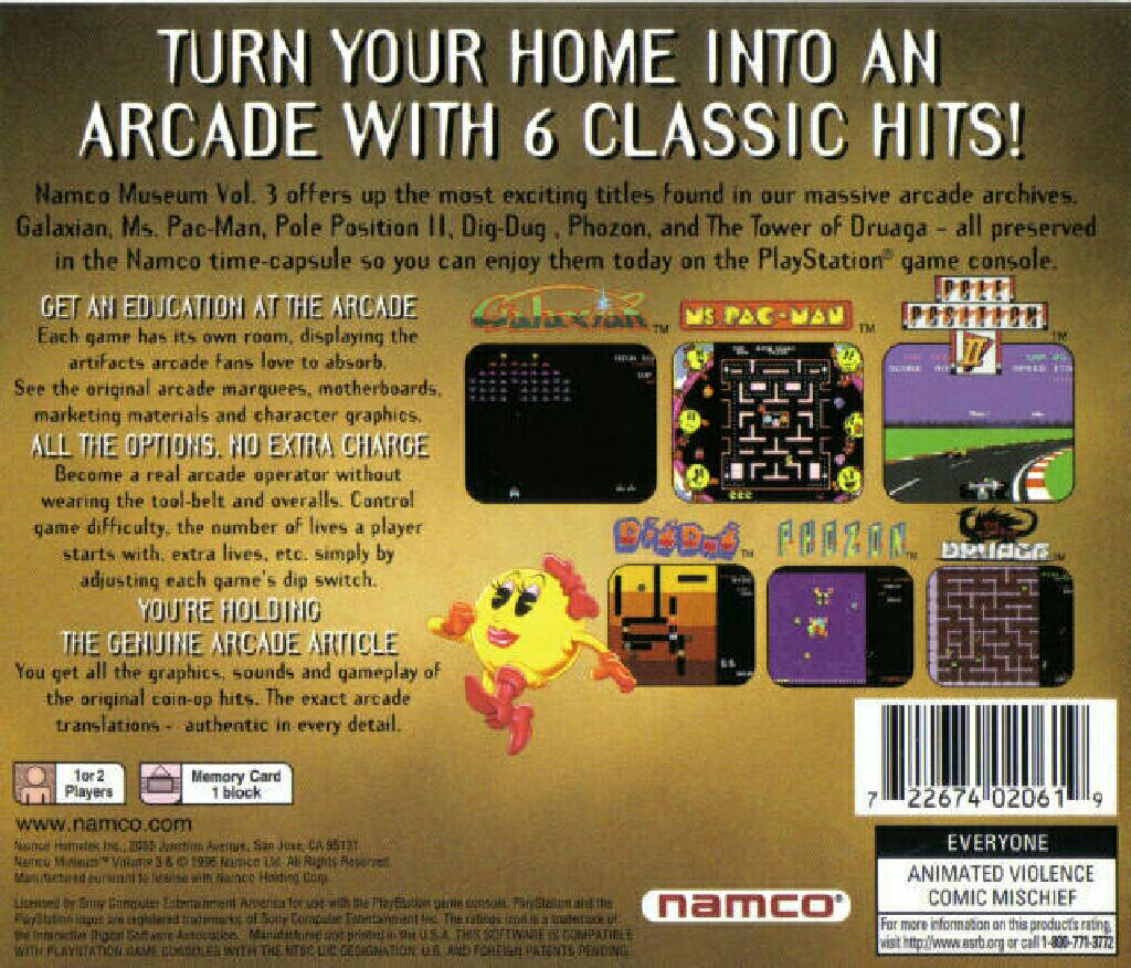 Namco Museum Volume 3 - Sony PlayStation (Namco) video game collectible - Main Image 2
