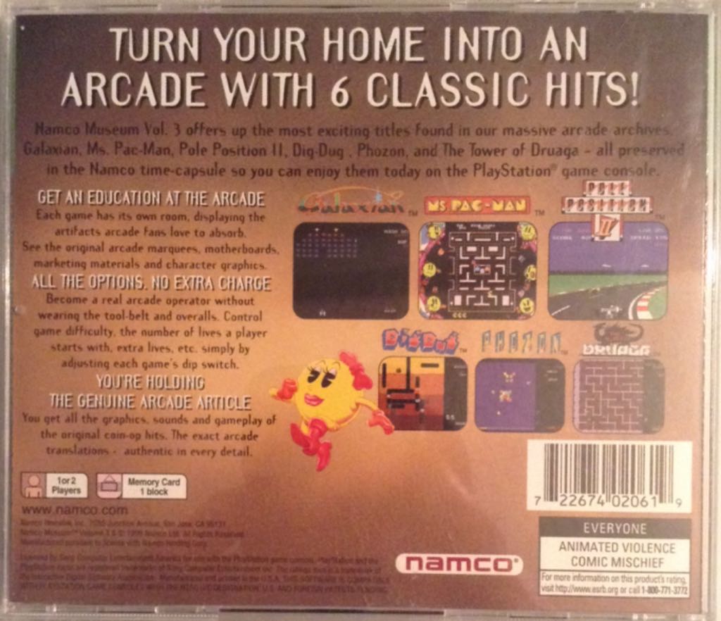 Namco Museum Volume 3 - Sony PlayStation (Bandai Namco Entertainment - 1) video game collectible - Main Image 2