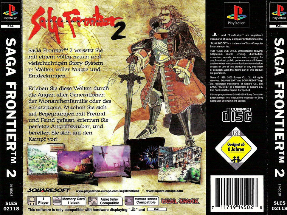 Saga Frontier 2 - Sony PlayStation (Square Europe, Ltd. - 1) video game collectible [Barcode 711719144328] - Main Image 2