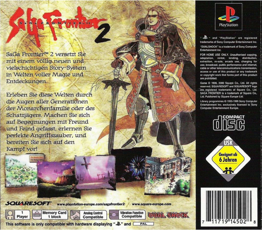 Saga Frontier 2 - Sony PlayStation (SquareSoft - 1) video game collectible [Barcode 711719144823] - Main Image 2