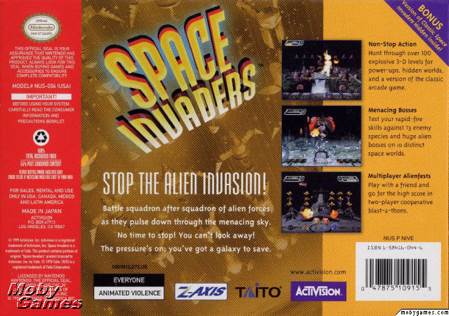Space Invaders - Nintendo 64 (N64) (Activision - 1) video game collectible [Barcode 047875109155] - Main Image 2