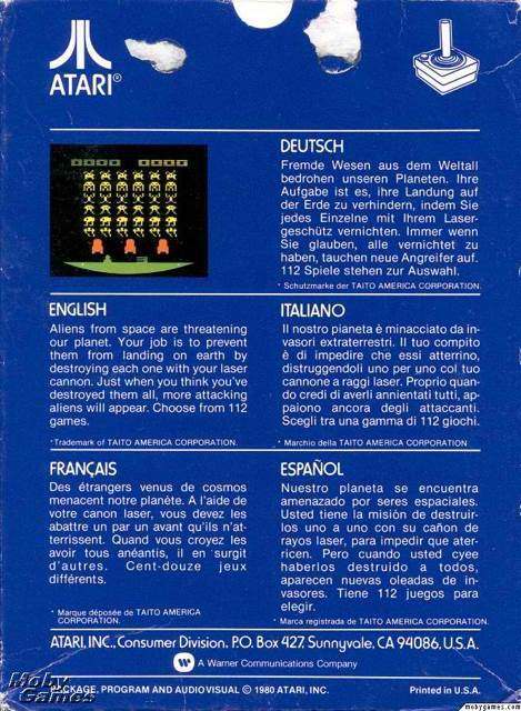 Space Invaders - Atari 2600 video game collectible - Main Image 2